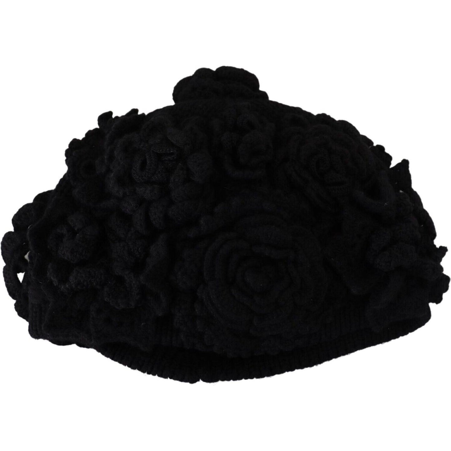 Dolce & Gabbana Black Wool Knit Winter Beanie Hat HAT9377