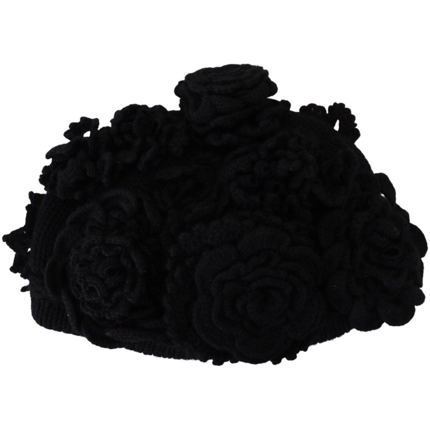 Dolce & Gabbana Black Wool Knit Winter Beanie Hat HAT9377