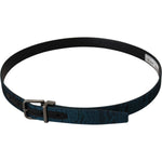 Dolce & Gabbana Blue Jacquard Moire Silver Metal Belt Men BEL8917 - 90