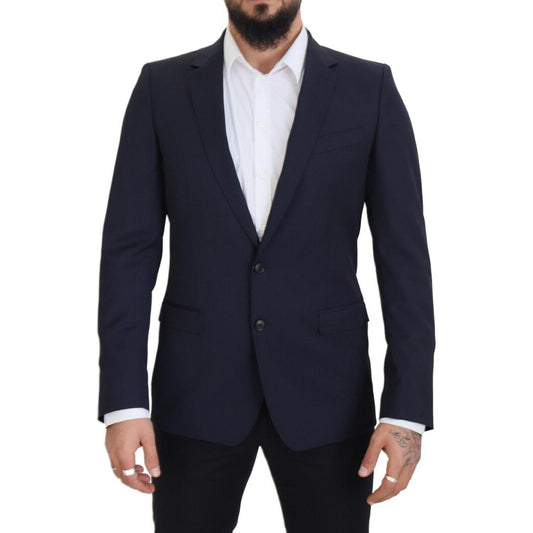 Dolce & Gabbana Dark Blue Wool Single Breasted MARTINI Blazer JKT3453 - 48
