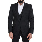 Dolce & Gabbana Black Floral Brocade 2 Piece MARTINI Suit JKT3460 - 50