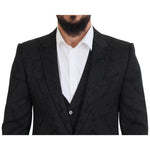 Dolce & Gabbana Black Floral Brocade 2 Piece MARTINI Suit JKT3460 - 50