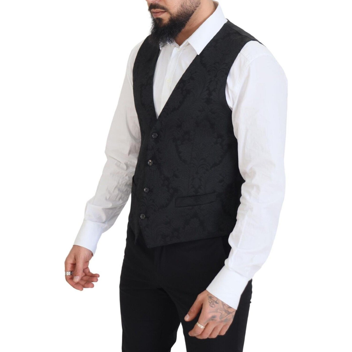 Dolce & Gabbana Black Floral Brocade 2 Piece MARTINI Suit JKT3460 - 50