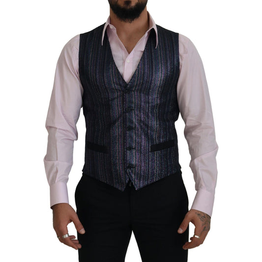 Dolce & Gabbana Multicolor Polyester Waistcoat Dress Formal Vest TSH83315 - 48