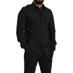 Dolce & Gabbana Dark Green Cotton Slim Fit Casual Men Shirt TSH82929- 40