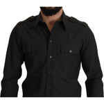 Dolce & Gabbana Dark Green Cotton Slim Fit Casual Men Shirt TSH82929- 40