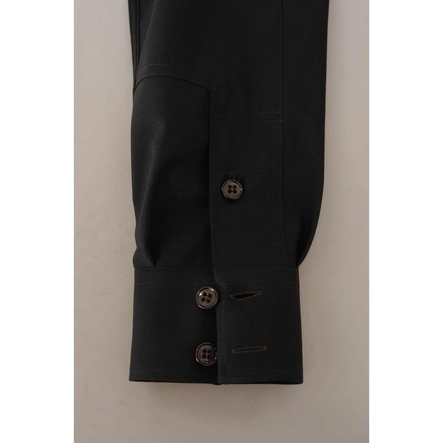 Dolce & Gabbana Dark Green Cotton Slim Fit Casual Men Shirt TSH82929- 40