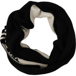 Dolce & Gabbana Black White Cotton DG Printed Cashmere Shawl Scarf MS6156