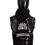 Dolce & Gabbana Black White Cotton DG Printed Cashmere Shawl Scarf MS6156