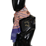 Dolce & Gabbana Blue Linen Seashell Pattern Mens Wrap Shawl Scarf MS6164