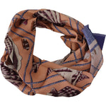 Dolce & Gabbana Blue Linen Seashell Pattern Mens Wrap Shawl Scarf MS6164