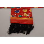 Dolce & Gabbana Multicolor DG Umbrellas Print Shawl Fringe Scarf MS6209