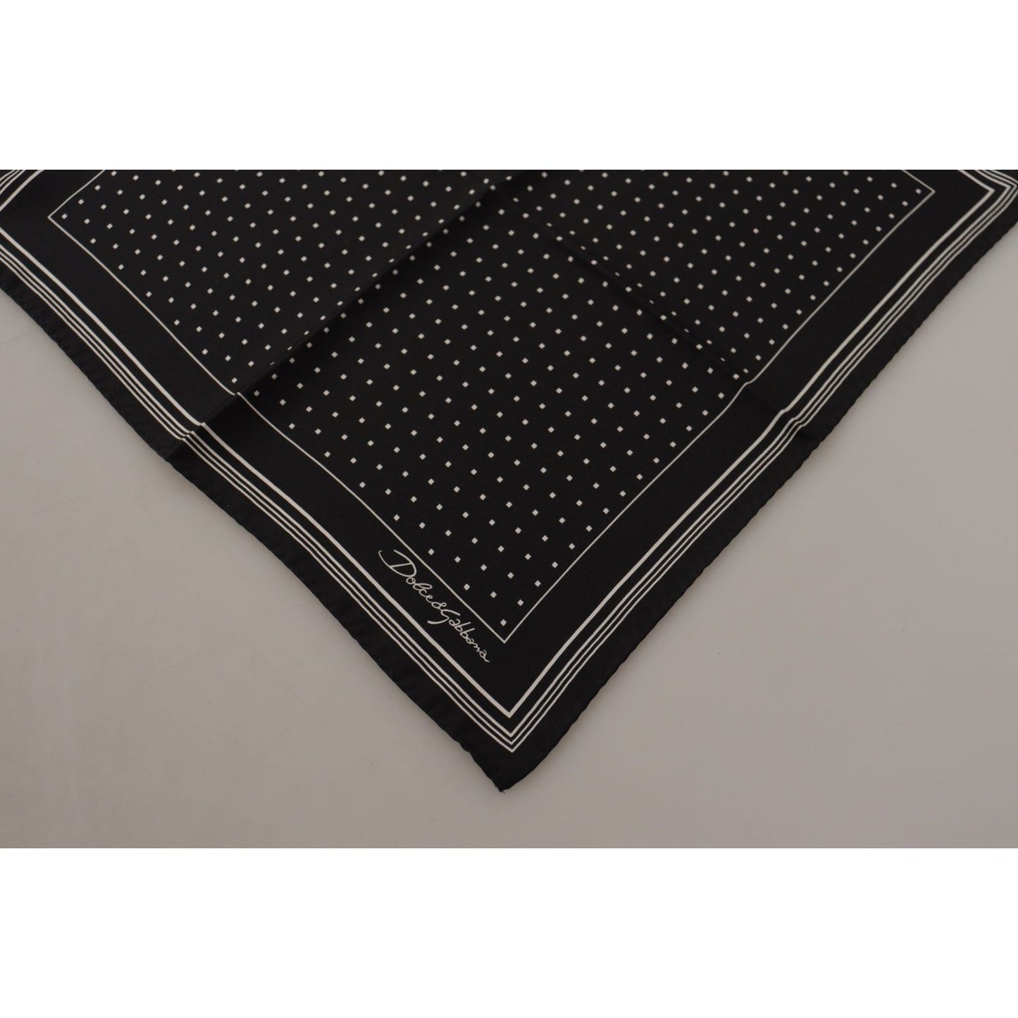 Dolce & Gabbana Black Polka Dots DG Logo Square Handkerchief MS6268