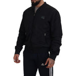 Dolce & Gabbana Black Nylon Logo Bomber Zipper Jacket JKT3478- 46