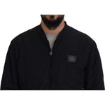 Dolce & Gabbana Black Nylon Logo Bomber Zipper Jacket JKT3478- 46