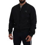 Dolce & Gabbana Black Nylon Logo Bomber Zipper Jacket JKT3478- 46