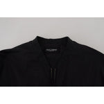 Dolce & Gabbana Black Nylon Logo Bomber Zipper Jacket JKT3478- 46