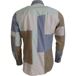 Dolce & Gabbana Multicolor Cotton Patchwork Slim Shirt TSH83564- 37