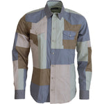 Dolce & Gabbana Multicolor Cotton Patchwork Slim Shirt TSH83564- 37