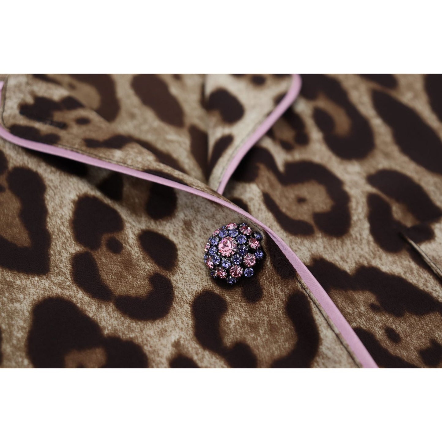 Dolce & Gabbana Brown Leopard Print Long Sleeves Blouse Top TSH83247 - 38
