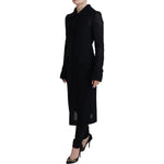 Dolce & Gabbana Black Button Down Long Blazer Cotton Jacket JKT3505 - 40