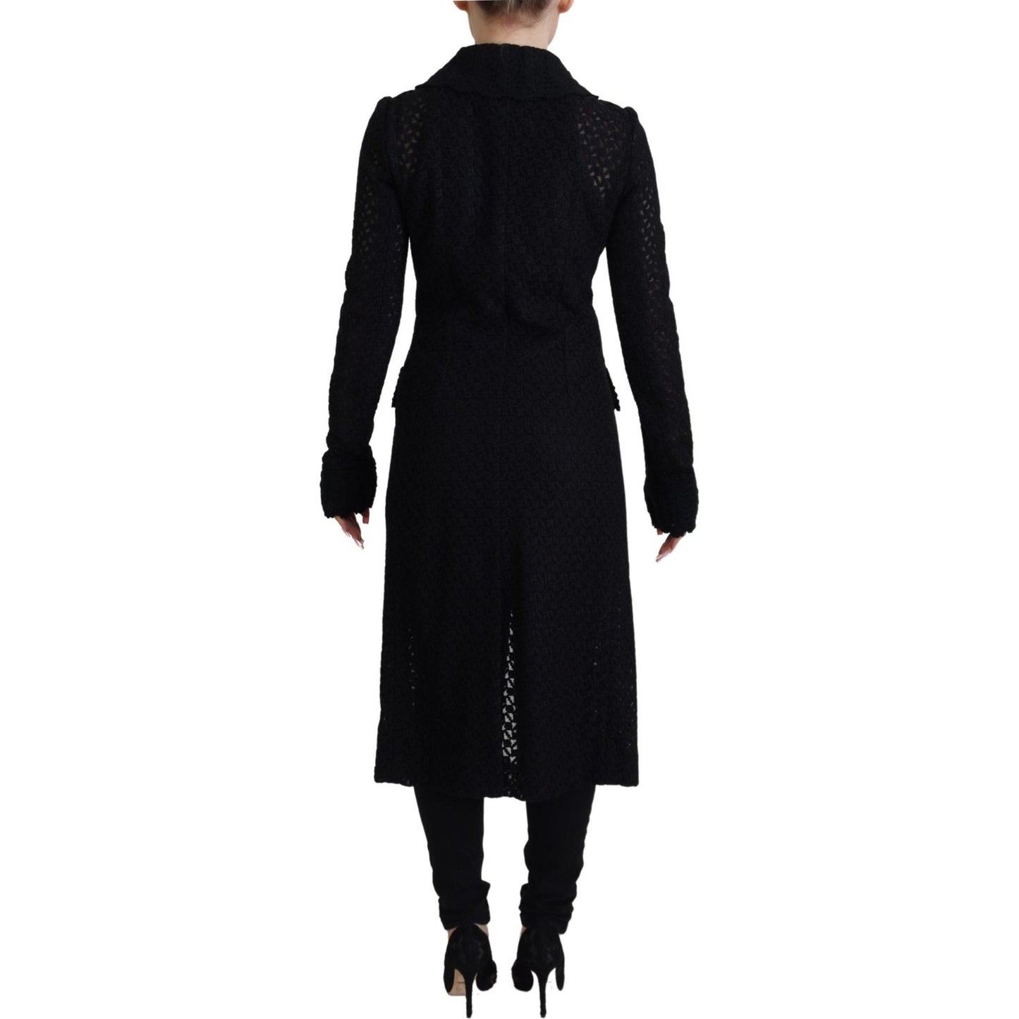 Dolce & Gabbana Black Button Down Long Blazer Cotton Jacket JKT3505 - 40