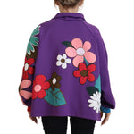 Dolce & Gabbana Purple Floral Print Pullover Cotton Sweater TSH83259 - 38