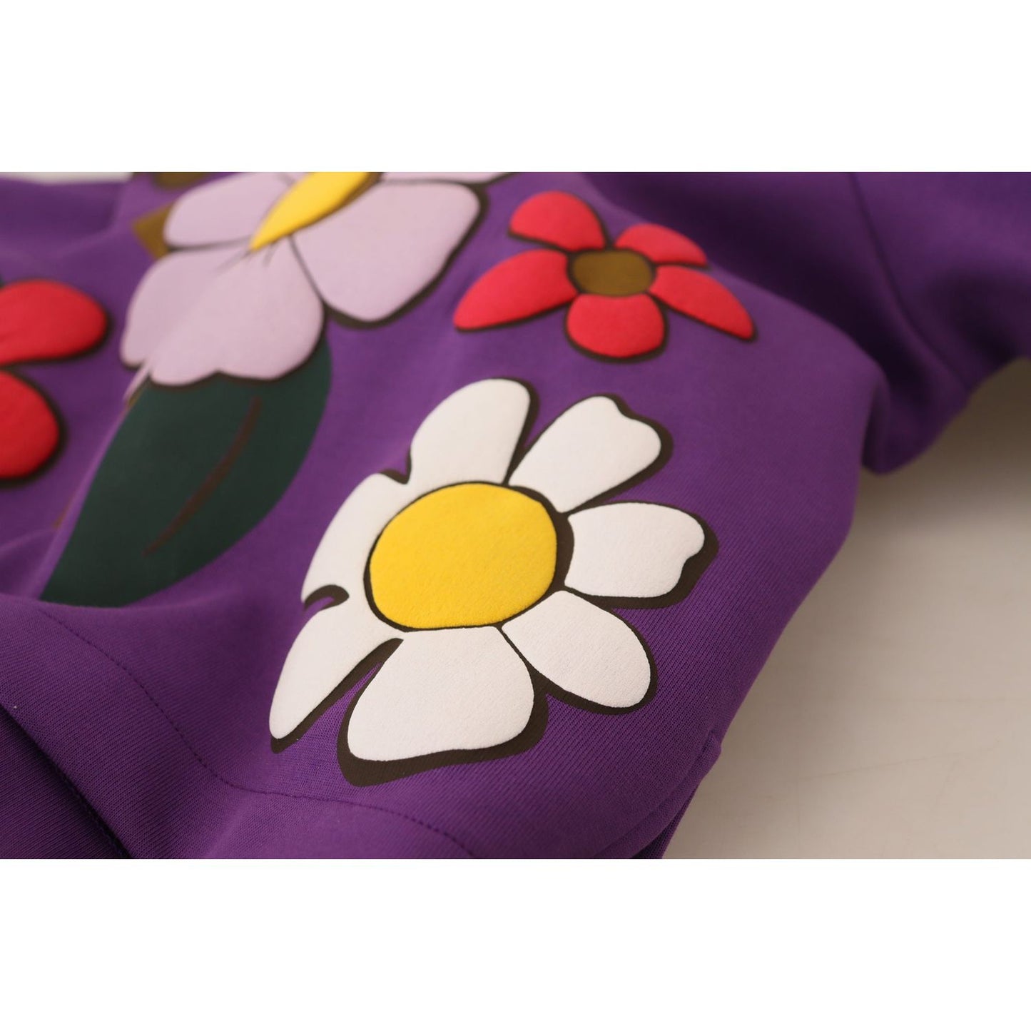 Dolce & Gabbana Purple Floral Print Pullover Cotton Sweater TSH83259 - 38