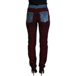 Dolce & Gabbana Blue Checkered Back Skinny Denim Jeans PAN74035 - 40