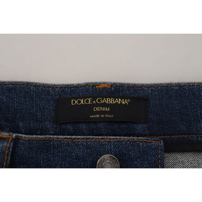 Dolce & Gabbana Black Floral Lace Front Skinny Denim Jeans Jeans & Pants