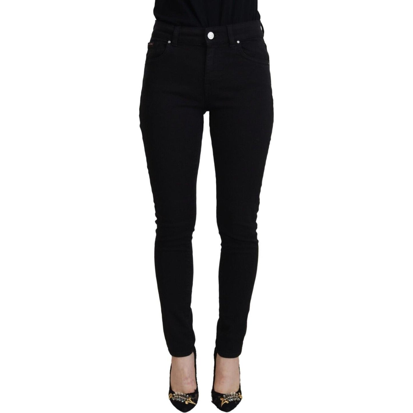 Dolce & Gabbana Black Cotton High Waist Casual Denim Jeans PAN73089- 38