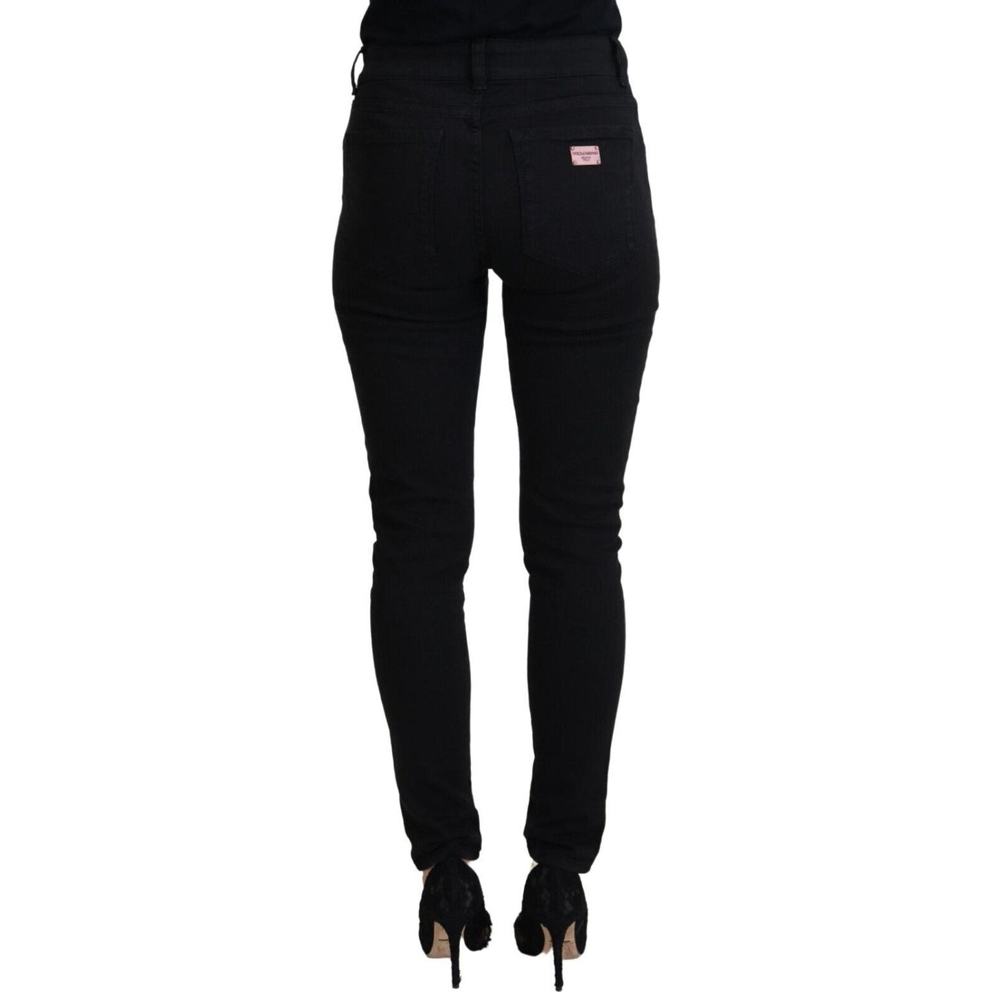 Dolce & Gabbana Black Cotton High Waist Casual Denim Jeans PAN73089- 38