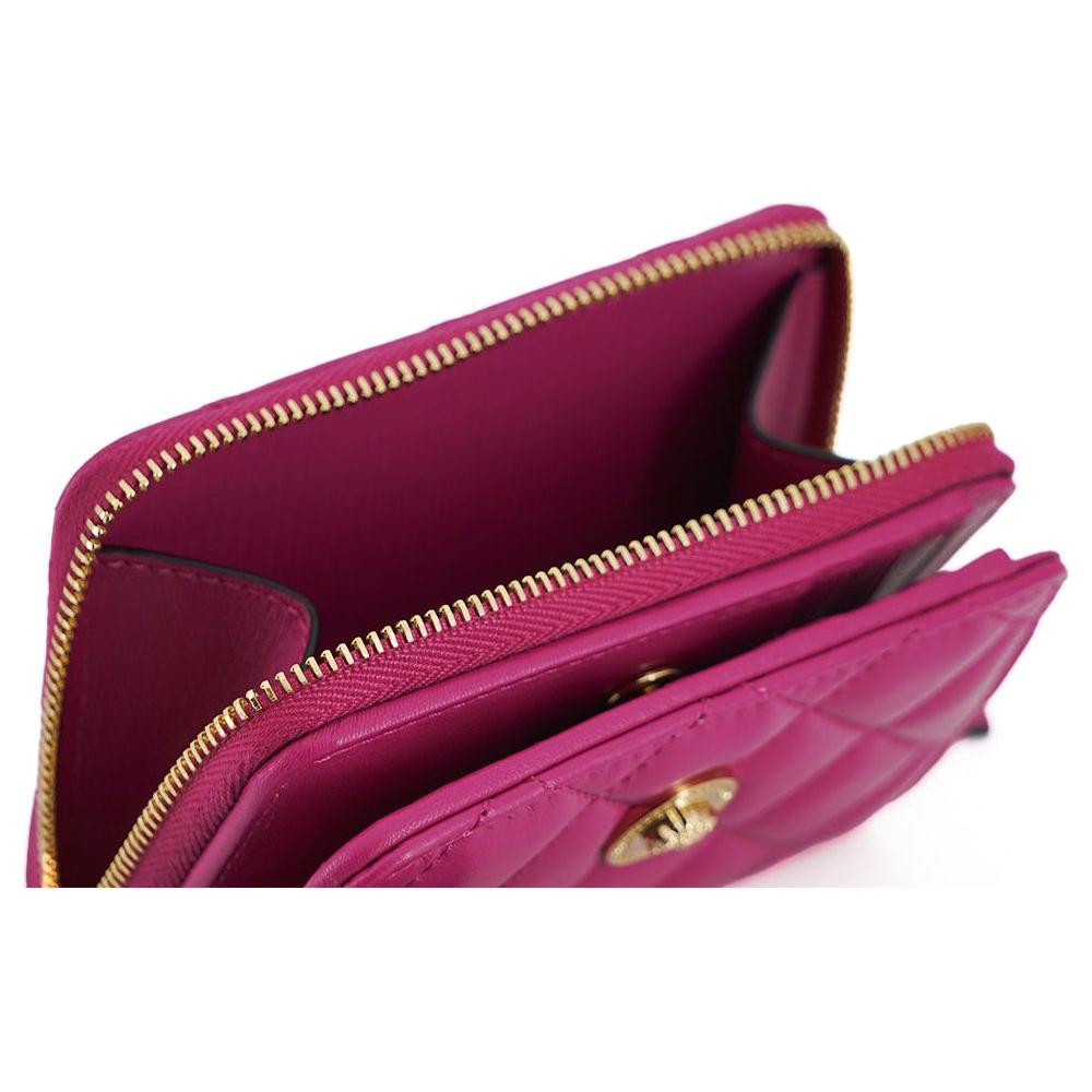 Versace Elegant Purple Quilted Leather Wallet