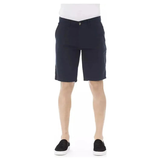 Baldinini Trend Blue Cotton Men's Bermuda Short BA-23222-IT44 | XS