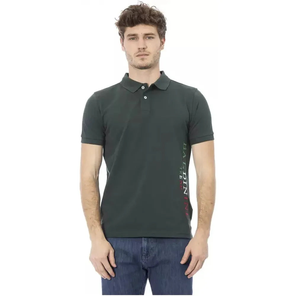 Baldinini Trend Green Cotton Men Polo Shirt BA-23213-L