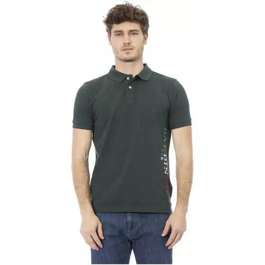 Baldinini Trend Green Cotton Men Polo Shirt BA-23213-L