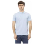 Baldinini Trend Light Blue Cotton Men Polo Shirt BA-23214-L