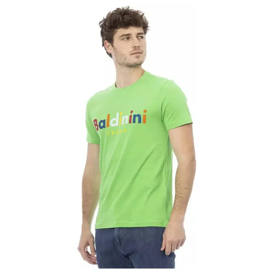 Baldinini Trend Green Cotton Men T-Shirt BA-23188-XS