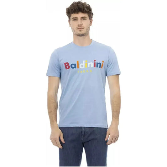 Baldinini Trend Light Blue Cotton Men T-Shirt BA-23187-XS