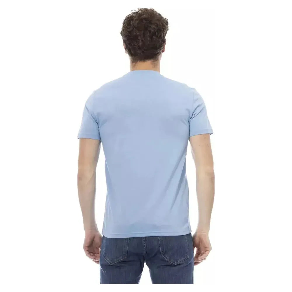 Baldinini Trend Light Blue Cotton Men T-Shirt BA-23187-XS