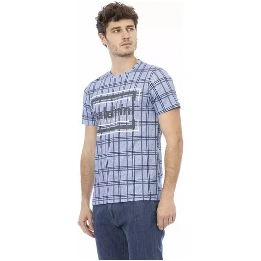 Baldinini Trend Light Blue Cotton Men T-Shirt BA-23184-XS