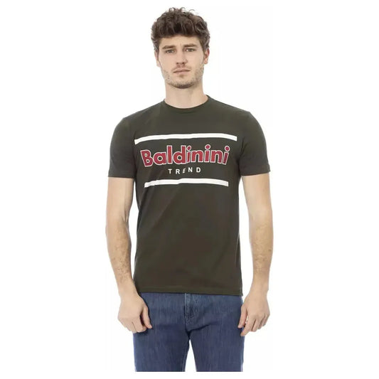 Baldinini Trend Green Cotton Men T-Shirt BA-23174-XS