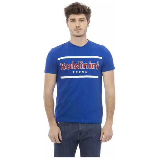 Baldinini Trend Blue Cotton Men T-Shirt BA-23176-XS