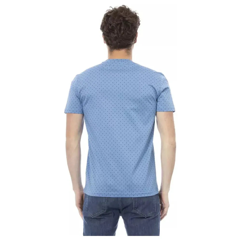 Baldinini Trend Light Blue Cotton Men T-Shirt BA-23178-M