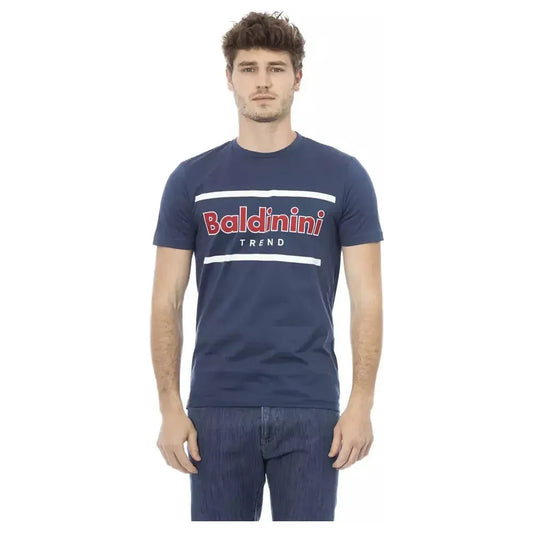 Baldinini Trend Blue Cotton Men T-Shirt BA-23172-XS