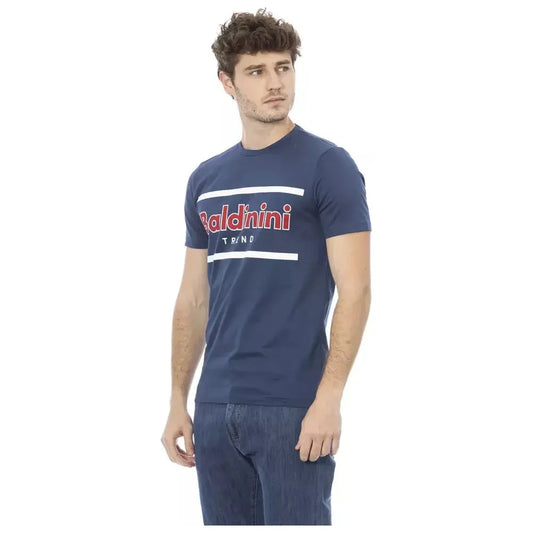 Baldinini Trend Blue Cotton Men T-Shirt BA-23172-XS