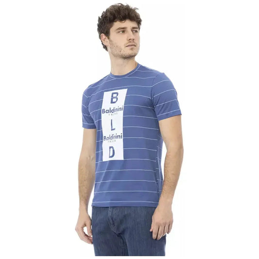 Baldinini Trend Blue Cotton Men T-Shirt BA-23167-XS