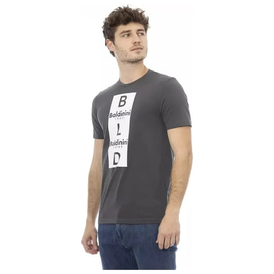 Baldinini Trend Gray Cotton Men T-Shirt BA-23165-XS