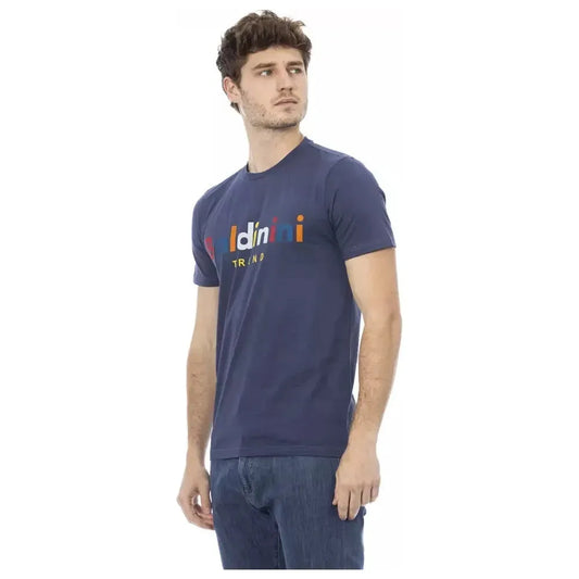 Baldinini Trend Blue Cotton Men T-Shirt BA-23185-XS
