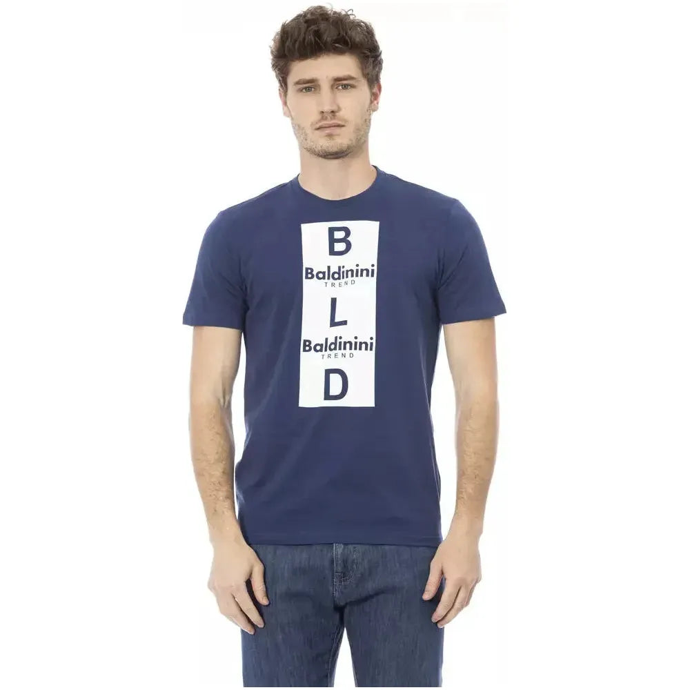 Baldinini Trend Blue Cotton Men T-Shirt BA-23166-XS